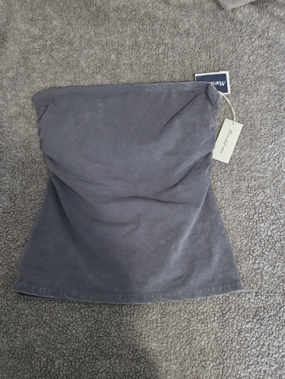 Mango Charcoal Strapless Mini Skirt